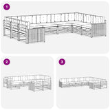 Set di divani da esterno 9 pcs Bianco e Antracite