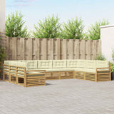 Set di divani da esterno 9 pcs Bianco e Crema