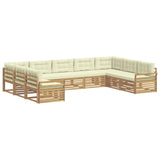 Set di divani da esterno 9 pcs Bianco e Crema