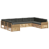 Set di divani da esterno 9 pcs Bianco e Antracite