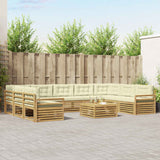 Set di divani da esterno 10 pcs Bianco e Crema