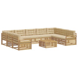 Set di divani da esterno 10 pcs Bianco e Beige