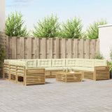 Set di divani da esterno 10 pcs Bianco e Crema