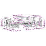 Set di divani da esterno 10 pcs Bianco e Crema
