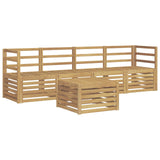 Set di divani da esterno 5 pcs Bianco Legno di Acacia Massello