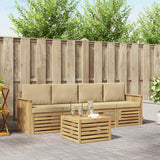 Set di divani da esterno 5 pcs Bianco e Beige Poliestere