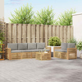 Set di divani da esterno 7 pcs Bianco e Grigio Chiaro