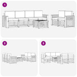 Set di divani da esterno 7 pcs Bianco e Grigio Chiaro