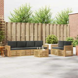Set di divani da esterno 7 pcs Bianco e Antracite Poliestere