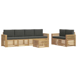 Set di divani da esterno 7 pcs Bianco e Antracite Poliestere