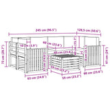 Set di divani da esterno 7 pcs Bianco e Beige Poliestere