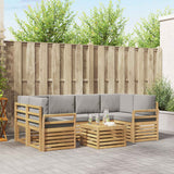 Set di divani da esterno 7 pcs Bianco e Grigio Chiaro