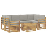 Set di divani da esterno 7 pcs Bianco e Grigio Chiaro