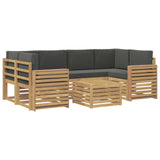 Set di divani da esterno 7 pcs Bianco e Antracite Poliestere