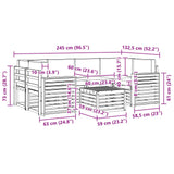 Set di divani da esterno 7 pcs Bianco e Beige Poliestere
