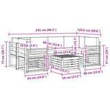 Set divani Legno di Acacia Massello