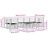 Set di divani da esterno 8 pcs Bianco Legno di Acacia Massello