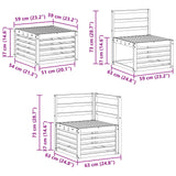 Set di divani da esterno 8 pcs Bianco Legno di Acacia Massello
