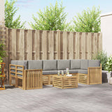 Set di divani da esterno 8 pcs Bianco e Grigio Chiaro