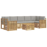 Set di divani da esterno 8 pcs Bianco e Grigio Chiaro