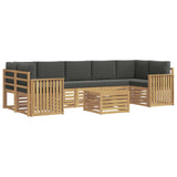 Set di divani da esterno 8 pcs Bianco e Antracite Poliestere