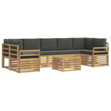 Set di divani da esterno 8 pcs Bianco e Antracite Poliestere