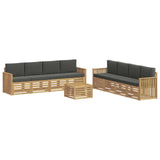 Set divani 9 pcs Bianco e Antracite 59 x 59 x 37 cm Poliestere