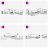 Set divani 9 pcs Bianco e Antracite 59 x 59 x 37 cm Poliestere