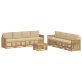 Set divani 9 pcs Bianco e Beige 59 x 59 x 37 cm Poliestere