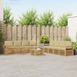 Set divani 9 pcs Bianco e Beige 59 x 59 x 37 cm Poliestere