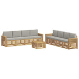 Set divani 9 pcs Bianco e Grigio Chiaro 59 x 59 x 37 cm