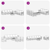 Set divani 9 pcs Bianco e Grigio Chiaro 59 x 59 x 37 cm