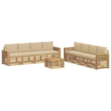 Set divani 9 pcs Bianco e Beige 59 x 59 x 37 cm Poliestere