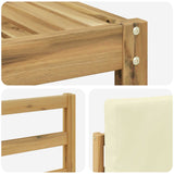 Set di divani da esterno 4 pcs Bianco e Crema