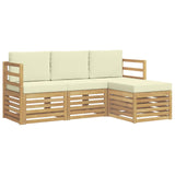 Set di divani da esterno 4 pcs Bianco e Crema