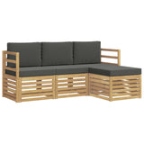 Set di divani da esterno 4 pcs Bianco e Antracite