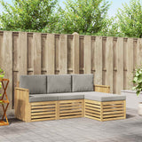 Set di divani da esterno 4 pcs Bianco e Grigio Chiaro