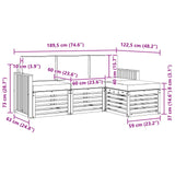 Set di divani da esterno 4 pcs Bianco e Grigio Chiaro