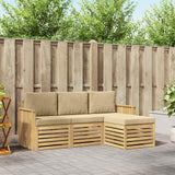 Set di divani da esterno 4 pcs Bianco e Beige