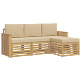 Set di divani da esterno 4 pcs Bianco e Beige