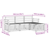 Set di divani da esterno 4 pcs Bianco 193,5 x 122,5 x 73 cm