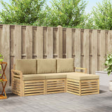 Set di divani da esterno 4 pcs Bianco e Beige