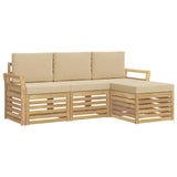 Set di divani da esterno 4 pcs Bianco e Beige