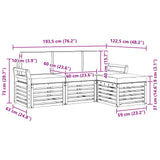 Set di divani da esterno 4 pcs Bianco e Beige