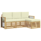 Set di divani da esterno 4 pcs Bianco e Crema