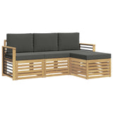Set di divani da esterno 4 pcs Bianco e Antracite