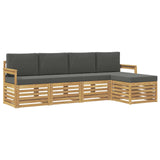 Set di divani da esterno 5 pcs Bianco e Antracite