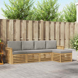 Set di divani da esterno 5 pcs Bianco e Grigio Chiaro