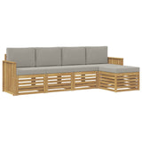 Set di divani da esterno 5 pcs Bianco e Grigio Chiaro