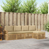Set di divani da esterno 5 pcs Bianco e Beige